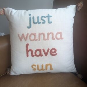Colorful Embroidered Throw Pillow
